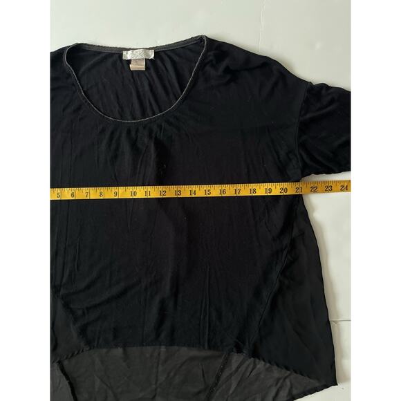 Toska High Low Top Tunic T- Shirt Women Black S/P Lightweight Whimsical - Picture 3 of 5